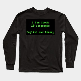 10 languages binary t-shirt Long Sleeve T-Shirt